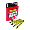 Staonal Marking Crayons, 0.56" x 5", Black, 8/Box