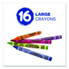 Ultra-Clean Washable Crayons, Large Size, 0.44" x 4", 16 Assorted Colors, 16/Box
