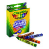 Ultra-Clean Washable Crayons, Large Size, 0.44" x 4", 16 Assorted Colors, 16/Box