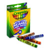 Ultra-Clean Washable Crayons, Large Size, 0.44" x 4", 16 Assorted Colors, 16/Box