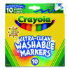 Ultra-Clean Washable Markers, Broad Bullet Tip, Assorted Colors, 10/Pack