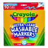 Ultra-Clean Washable Markers, Broad Bullet Tip, Assorted Bright Colors, 10/Pack