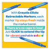 Super Clicks Retractable Markers, Assorted Bullet Tip Sizes, Assorted Colors, 10/Pack