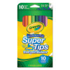 Washable Super Tips Markers, Fine/Broad Bullet Tips, Assorted Colors, 10/Set