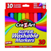 Super Washable Markers, Broad Bullet Tip, Assorted Colors, 10/Set