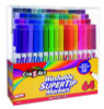 Washable Supertip Markers, Fine/Broad Bullet Tips, Assorted Colors, 64/Set