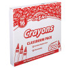 Crayons Classpack With Compartmentalized Storage Box, Regular Size, 16 Assorted Colors, 800/Pack