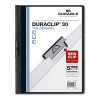 Duraclip Report Cover, Clip Fastener, 8.5 x 11, Holds 30 Sheets, Clear/Black, 25/Box