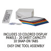 Sherpa Wall-Mount Reference System, 10 Gray Panels, Letter, Assorted Borders