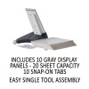 Sherpa Desk Reference System, 10 Panels, 10 x 5.88 x 13.5, Gray Borders