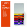 Varicolor Stackable Plastic Drawer Box, 5 Drawers, Letter To Folio Size Files, 11.5" x 14" x 11", Gray