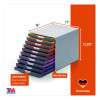 Varicolor Stackable Plastic Drawer Box, 10 Drawers, Letter To Folio Size Files, 11" x 14" x 11.5", Gray