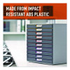 Varicolor Stackable Plastic Drawer Box, 10 Drawers, Letter To Folio Size Files, 11" x 14" x 11.5", Gray