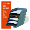 Varicolor 5-Compartment Stackable Plastic Letter Tray Set, Letter To Folio Size Files, 10.39 x 13.23 x 2.91, Anthracite Gray