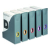 Varicolor Plastic Magazine Racks, 2.88w x 9.5d x 12h, Gray/Multicolor, 5/Pack