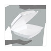 Hinged Lid Carryout Container, 9.5 x 10.33 x 3.5, White, Foam, 100/Bag, 2 Bags/Carton