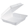 Foam Hinged Lid Container, Performer Perforated Lid, 9.3 X 9.5 X 3, White, 100/Bag, 2 Bag/Carton