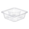 Tamperguard Snack Boxes, 2 Compartments, 6.3 x 6.3 x 2.1, Clear, Plastic, 300/Carton