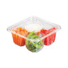 Tamperguard Snack Boxes, 3 Compartments, 6.3 x 6.3 x 2.6, Clear, Plastic, 300/Carton