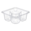 Tamperguard Snack Boxes, 3 Compartments, 6.3 x 6.3 x 2.6, Clear, Plastic, 300/Carton