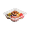 Tamperguard Snack Boxes, 4 Compartments, 6.3 x 6.3 x 1.8, Clear, Plastic, 300/Carton
