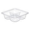 Tamperguard Snack Boxes, 4 Compartments, 6.3 x 6.3 x 1.8, Clear, Plastic, 300/Carton