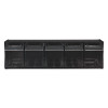 Tilt Bin Interlocking Multi-Bin Storage Organizer, 5 Sections, 23.63" X 5.25" X 6.5", Black/Clear