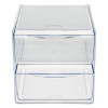 Stackable Cube Organizer, 2 Compartments, 2 Drawers, Plastic, 6 x 7.2 x 6, Clear
