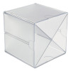 Stackable Cube Organizer, X Divider, 4 Compartments, Plastic, 6 x 7.2 x 6, Clear