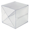 Stackable Cube Organizer, X Divider, 4 Compartments, Plastic, 6 x 7.2 x 6, Clear