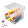 Stackable Cube Organizer, X Divider, 4 Compartments, Plastic, 6 x 7.2 x 6, Clear