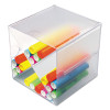 Stackable Cube Organizer, X Divider, 4 Compartments, Plastic, 6 x 7.2 x 6, Clear