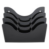 3-Tier Document Organizer W/6 Removable Dividers, 13.38w X 3.5d X 11.5h, Black