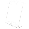 Superior Image Slanted Sign Holder With Business Card Holder, 8.5w x 4.5d x 11h, Clear
