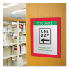 Self Adhesive Sign Holders, 11 x 17 Insert, Clear With Red Border, 2/Pack