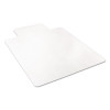 Economat Occasional Use Chair Mat For Flat Pile Carpeted Floors, Rectangular With Lip, 36" x 48", Clear, Ships Flat