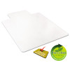 Economat Occasional Use Chair Mat For Flat Pile Carpeted Floors, Rectangular With Lip, 36" x 48", Clear, Ships Flat