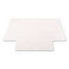 Economat Occasional Use Chair Mat For Flat Pile Carpeted Floors, Rectangular With Lip, 36" x 48", Clear, Ships Flat