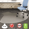 Supermat Frequent Use Chair Mat For Medium Pile Carpeted Floors, Oval With Lip, Straight Edges, 60" x 66", Clear, Ships Flat