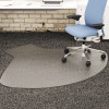 Supermat Frequent Use Chair Mat For Medium Pile Carpeted Floors, Oval With Lip, Straight Edges, 60" x 66", Clear, Ships Flat