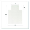 Oceanmat Carpet Chair Mat For Flat Pile Carpeted Floors, Rectangular With Lip, Straight Edges, 36" x 48", Clear