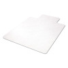 Economat Non-Studded All Day Use Chair Mat For Hard Floors, Rectangular With Wide Lip, 45" x 53", Clear, Ships Flat