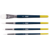 Hobby Four-Brush Set, Assorted, Synthetic, Flat; Round, 4/Pack