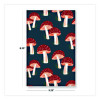 Classic Layflat Softcover Notebook, Mushroom Artwork, Medium/College Rule, Navy Blue/Multicolor Cover, (72) 8 x 5 Sheets