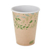 Ecosmart Recycled Fiber Hot/Cold Cups, 12 Oz, Paper, Kraft/Green, 50/Sleeve, 20 Sleeves/Carton