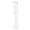 Mediumweight Polystyrene Cutlery, Individually Wrapped, Fork, Plastic, White, 1,000/Carton