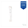 Mediumweight Polystyrene Cutlery, Individually Wrapped, Fork, Plastic, White, 1,000/Carton