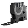 Rhino Permanent Vinyl Industrial Label Tape, 0.75" X 18 Ft, Black/White Print