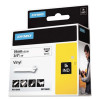 Rhino Permanent Vinyl Industrial Label Tape, 0.75" X 18 Ft, White/Black Print
