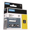 Rhino Flexible Nylon Industrial Label Tape, 0.5" X 11.5 Ft, White/Black Print